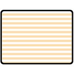 Horizontal Stripes - White and Navajo White Yellow Double Sided Fleece Blanket (Large) (Two Sides)