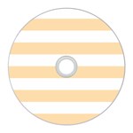 Horizontal Stripes - White and Navajo White Yellow CD Wall Clock