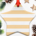 Horizontal Stripes - White and Navajo White Yellow Ornament (Star)
