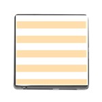 Horizontal Stripes - White and Navajo White Yellow Memory Card Reader (Square)