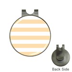 Horizontal Stripes - White and Navajo White Yellow Golf Ball Marker Hat Clip