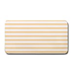 Horizontal Stripes - White and Navajo White Yellow Medium Bar Mat