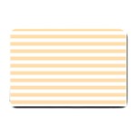 Horizontal Stripes - White and Navajo White Yellow Small Doormat