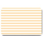 Horizontal Stripes - White and Navajo White Yellow Large Doormat