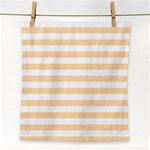 Horizontal Stripes - White and Navajo White Yellow Face Towel