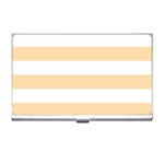 Horizontal Stripes - White and Navajo White Yellow Business Card Holder