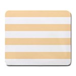 Horizontal Stripes - White and Navajo White Yellow Large Mousepad