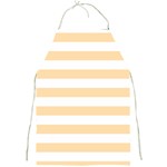 Horizontal Stripes - White and Navajo White Yellow Full Print Apron