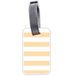 Horizontal Stripes - White and Navajo White Yellow Luggage Tag (Two Sides)