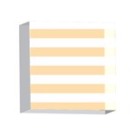 Horizontal Stripes - White and Navajo White Yellow 4 x 4  Acrylic Photo Block