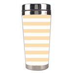 Horizontal Stripes - White and Navajo White Yellow Stainless Steel Travel Tumbler
