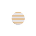 Horizontal Stripes - White and Navajo White Yellow 1  Mini Button