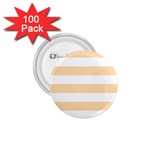 Horizontal Stripes - White and Navajo White Yellow 1.75  Button (100 pack)