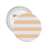 Horizontal Stripes - White and Navajo White Yellow 2.25  Button