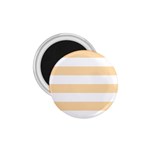 Horizontal Stripes - White and Navajo White Yellow 1.75  Magnet