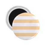 Horizontal Stripes - White and Navajo White Yellow 2.25  Magnet
