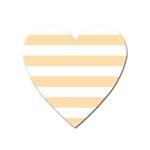 Horizontal Stripes - White and Navajo White Yellow Magnet (Heart)