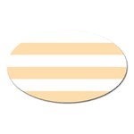 Horizontal Stripes - White and Navajo White Yellow Magnet (Oval)