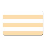 Horizontal Stripes - White and Navajo White Yellow Magnet (Rectangular)