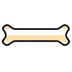 Horizontal Stripes - White and Navajo White Yellow Magnet (Dog Bone)