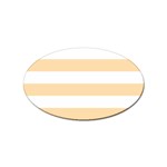Horizontal Stripes - White and Navajo White Yellow Sticker Oval (10 pack)