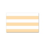Horizontal Stripes - White and Navajo White Yellow Sticker Rectangular (100 pack)