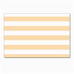 Horizontal Stripes - White and Navajo White Yellow Postcard 4 x 6  (Pkg of 10)