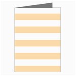Horizontal Stripes - White and Navajo White Yellow Greeting Cards (Pkg of 8)