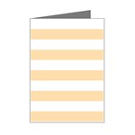 Horizontal Stripes - White and Navajo White Yellow Mini Greeting Card