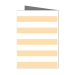 Horizontal Stripes - White and Navajo White Yellow Mini Greeting Cards (Pkg of 8)