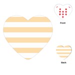 Horizontal Stripes - White and Navajo White Yellow Playing Cards (Heart)