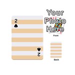 Horizontal Stripes - White and Navajo White Yellow Playing Cards 54 (Mini)