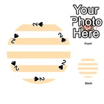 Horizontal Stripes - White and Navajo White Yellow Playing Cards 54 (Round)