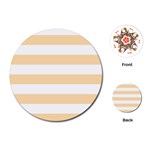 Horizontal Stripes - White and Navajo White Yellow Playing Cards (Round)