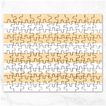 Horizontal Stripes - White and Navajo White Yellow Jigsaw Puzzle (Rectangular)