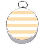 Horizontal Stripes - White and Navajo White Yellow Silver Compass