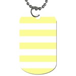 Horizontal Stripes - White and Pastel Yellow Dog Tag (One Side)