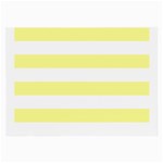 Horizontal Stripes - White and Pastel Yellow Large Glasses Cloth