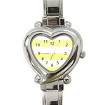 Horizontal Stripes - White and Pastel Yellow Heart Italian Charm Watch