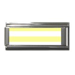 Horizontal Stripes - White and Pastel Yellow Superlink Italian Charm (9mm)