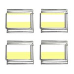 Horizontal Stripes - White and Pastel Yellow 9mm Italian Charm (4 pack)