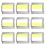 Horizontal Stripes - White and Pastel Yellow 9mm Italian Charm (9 pack)