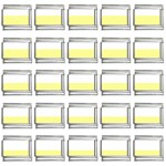 Horizontal Stripes - White and Pastel Yellow 9mm Italian Charm (25 pack)