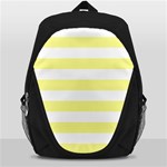 Horizontal Stripes - White and Pastel Yellow Backpack Bag