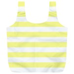 Horizontal Stripes - White and Pastel Yellow Full Print Recycle Bag (XL)