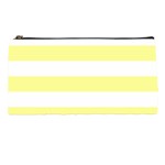 Horizontal Stripes - White and Pastel Yellow Pencil Case