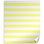 Horizontal Stripes - White and Pastel Yellow Canvas 8  x 10 
