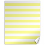 Horizontal Stripes - White and Pastel Yellow Canvas 16  x 20 