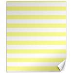 Horizontal Stripes - White and Pastel Yellow Canvas 20  x 24 
