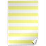 Horizontal Stripes - White and Pastel Yellow Canvas 20  x 30 